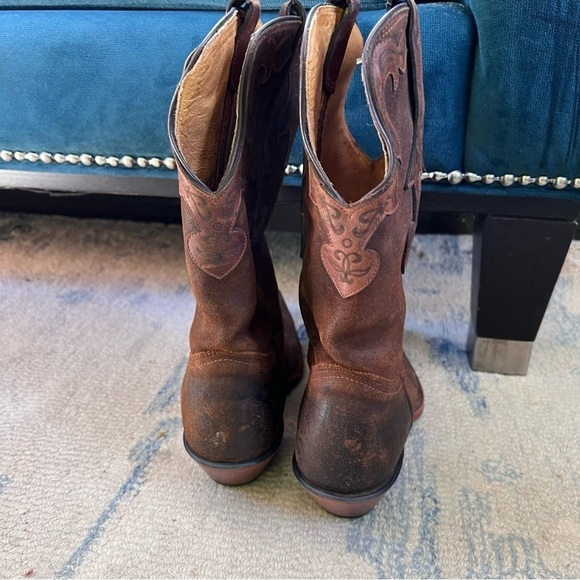CORRAL RUSTIC DISTRESSED LAMB LEATHER SNIP TOE COWBOY BOOTS SIZE 7 EUC - Picture 5 of 12